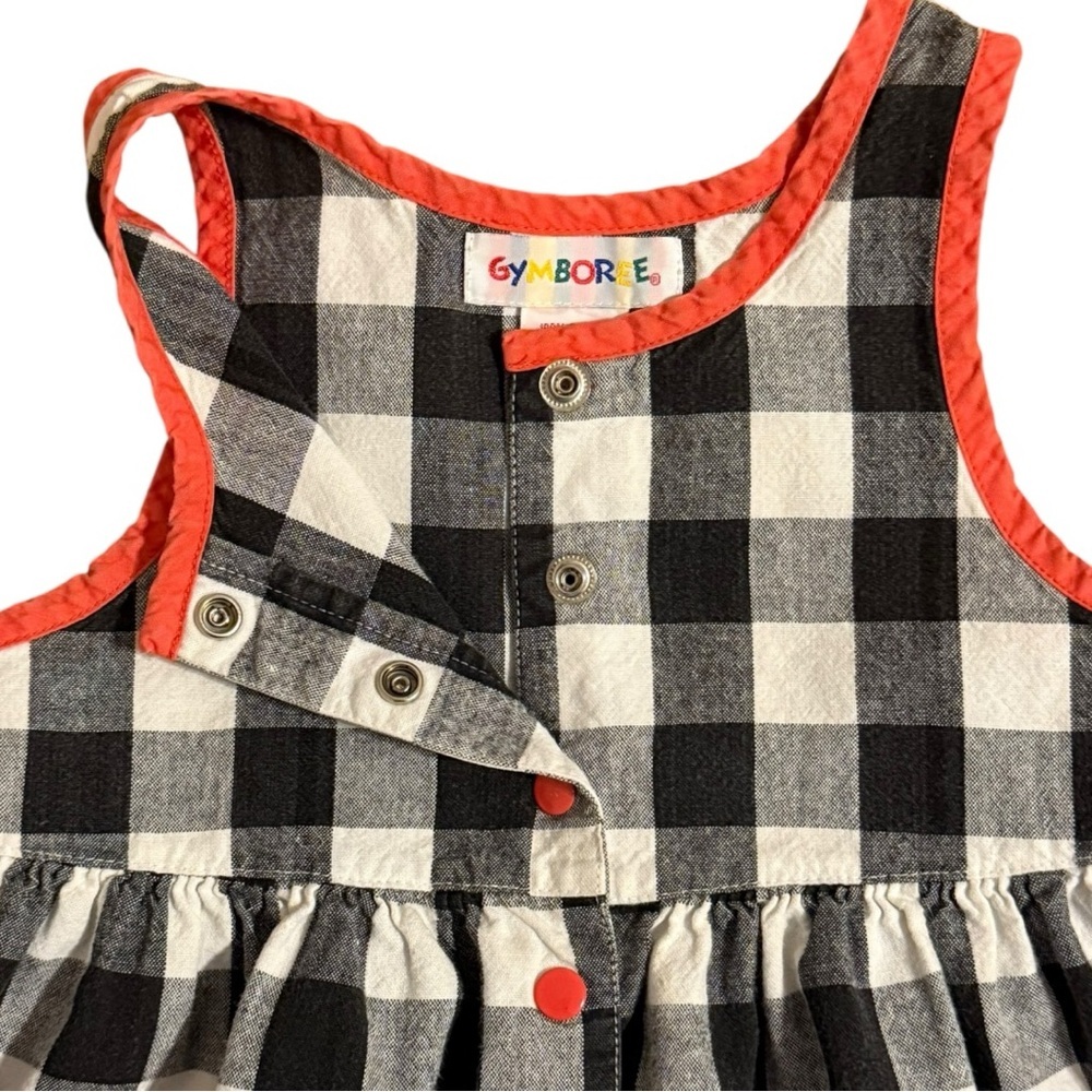 Vintage Gymboree Buffalo Check Plaid Dress X-Small Rainbow Tag 90s Y2K - Picture 3 of 5